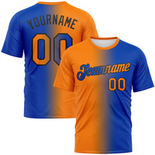 Load image into Gallery viewer, Custom Thunder Blue Bay Orange-Black Gradient Fashion Performance T-Shirt
