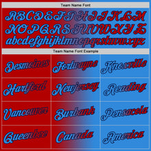 Load image into Gallery viewer, Custom Powder Blue Red-Navy Gradient Fashion Performance T-Shirt