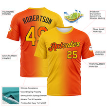 Load image into Gallery viewer, Custom Orange Yellow-Black Gradient Fashion Performance T-Shirt