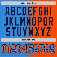 Load image into Gallery viewer, Custom Powder Blue Orange-Navy Gradient Fashion Performance T-Shirt