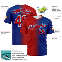 Load image into Gallery viewer, Custom Royal Red-White Gradient Fashion Performance T-Shirt