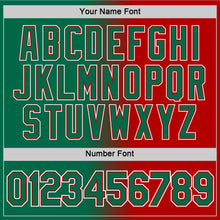 Load image into Gallery viewer, Custom Red Kelly Green-White Gradient Fashion Performance T-Shirt