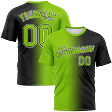 Load image into Gallery viewer, Custom Black Neon Green-White Gradient Fashion Performance T-Shirt