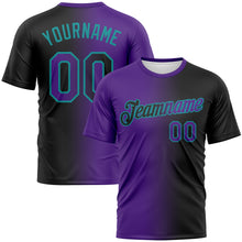 Load image into Gallery viewer, Custom Black Purple-Teal Gradient Fashion Performance T-Shirt