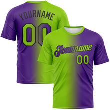 Load image into Gallery viewer, Custom Purple Neon Green-Black Gradient Fashion Performance T-Shirt