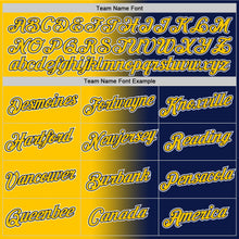 Load image into Gallery viewer, Custom Navy Yellow-White Gradient Fashion Performance T-Shirt