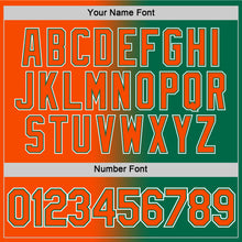 Load image into Gallery viewer, Custom Kelly Green Orange-White Gradient Fashion Performance T-Shirt