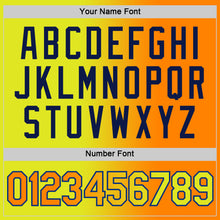 Load image into Gallery viewer, Custom Neon Yellow Bay Orange-Navy Gradient Fashion Performance T-Shirt