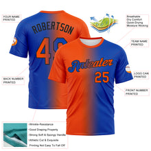 Load image into Gallery viewer, Custom Thunder Blue Orange-Black Gradient Fashion Performance T-Shirt