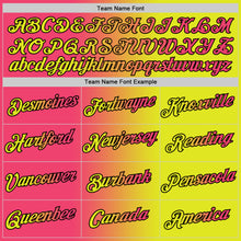 Load image into Gallery viewer, Custom Neon Yellow Neon Pink-Black Gradient Fashion Performance T-Shirt