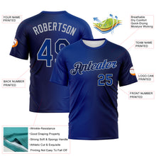 Load image into Gallery viewer, Custom Navy Royal-Gray Gradient Fashion Performance T-Shirt