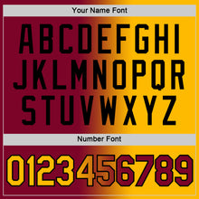 Load image into Gallery viewer, Custom Maroon Gold-Black Gradient Fashion Performance T-Shirt