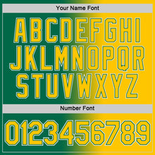 Load image into Gallery viewer, Custom Kelly Green Yellow-White Gradient Fashion Performance T-Shirt