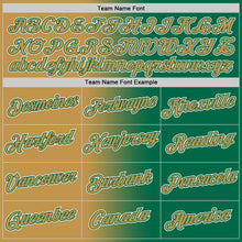 Load image into Gallery viewer, Custom Kelly Green Old Gold-White Gradient Fashion Performance T-Shirt