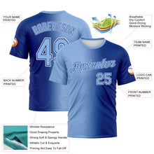 Load image into Gallery viewer, Custom Royal Light Blue-White Gradient Fashion Performance T-Shirt