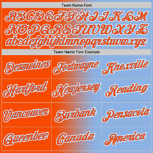 Load image into Gallery viewer, Custom Light Blue Orange-White Gradient Fashion Performance T-Shirt