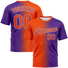 Load image into Gallery viewer, Custom Purple Orange-White Gradient Fashion Performance T-Shirt
