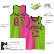 Load image into Gallery viewer, Custom Neon Green Pink-Black Authentic Gradient Fashion Basketball Jersey