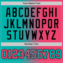 Load image into Gallery viewer, Custom Aqua Neon Pink-Black Authentic Gradient Fashion Basketball Jersey