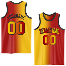 Load image into Gallery viewer, Custom Red Yellow-Black Authentic Gradient Fashion Basketball Jersey