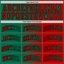 Load image into Gallery viewer, Custom Red Kelly Green-Black Authentic Gradient Fashion Basketball Jersey