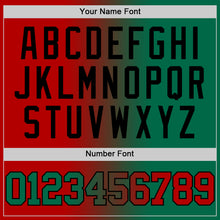 Load image into Gallery viewer, Custom Red Kelly Green-Black Authentic Gradient Fashion Basketball Jersey