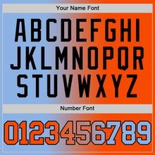 Load image into Gallery viewer, Custom Light Blue Orange-Black Authentic Gradient Fashion Basketball Jersey