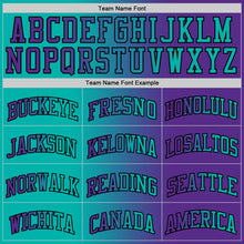 Load image into Gallery viewer, Custom Purple Aqua-Black Authentic Gradient Fashion Basketball Jersey