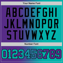 Load image into Gallery viewer, Custom Purple Aqua-Black Authentic Gradient Fashion Basketball Jersey