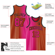 Load image into Gallery viewer, Custom Texas Orange Hot Pink-Black Authentic Gradient Fashion Basketball Jersey