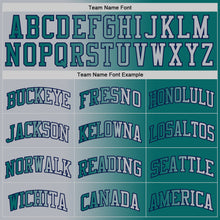 Load image into Gallery viewer, Custom Teal Gray-Navy Authentic Gradient Fashion Basketball Jersey