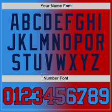 Load image into Gallery viewer, Custom Powder Blue Red-Navy Authentic Gradient Fashion Basketball Jersey