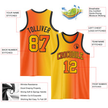 Load image into Gallery viewer, Custom Orange Yellow-Black Authentic Gradient Fashion Basketball Jersey