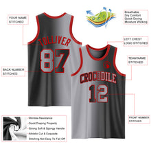 Load image into Gallery viewer, Custom Black Gray-Red Authentic Gradient Fashion Basketball Jersey