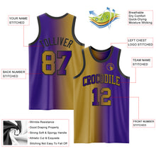 Load image into Gallery viewer, Custom Purple Old Gold-Black Authentic Gradient Fashion Basketball Jersey