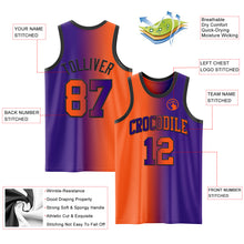 Load image into Gallery viewer, Custom Purple Orange-Black Authentic Gradient Fashion Basketball Jersey