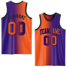 Load image into Gallery viewer, Custom Purple Orange-Black Authentic Gradient Fashion Basketball Jersey