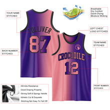 Load image into Gallery viewer, Custom Purple Medium Pink-Black Authentic Gradient Fashion Basketball Jersey