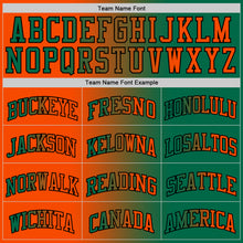 Load image into Gallery viewer, Custom Kelly Green Orange-Black Authentic Gradient Fashion Basketball Jersey