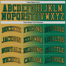 Load image into Gallery viewer, Custom Kelly Green Old Gold-Black Authentic Gradient Fashion Basketball Jersey