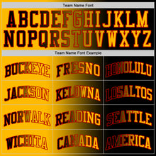 Load image into Gallery viewer, Custom Black Gold-Red Authentic Gradient Fashion Basketball Jersey