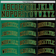 Load image into Gallery viewer, Custom Black Kelly Green-Old Gold Authentic Gradient Fashion Basketball Jersey