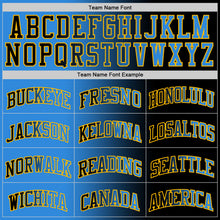 Load image into Gallery viewer, Custom Black Powder Blue-Gold Authentic Gradient Fashion Basketball Jersey