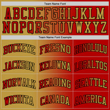 Load image into Gallery viewer, Custom Red Old Gold-Black Authentic Gradient Fashion Basketball Jersey
