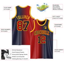 Load image into Gallery viewer, Custom Navy Red-Gold Authentic Gradient Fashion Basketball Jersey