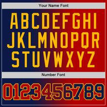 Load image into Gallery viewer, Custom Navy Red-Gold Authentic Gradient Fashion Basketball Jersey