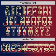 Load image into Gallery viewer, Custom Navy Vintage USA Flag Maroon-Cream Authentic Gradient Fashion Basketball Jersey