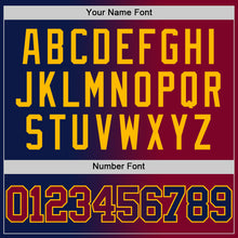 Load image into Gallery viewer, Custom Navy Maroon-Gold Authentic Gradient Fashion Basketball Jersey