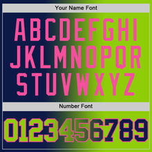 Load image into Gallery viewer, Custom Navy Neon Green-Pink Authentic Gradient Fashion Basketball Jersey