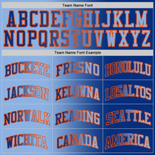 Load image into Gallery viewer, Custom Royal Light Blue-Orange Authentic Gradient Fashion Basketball Jersey